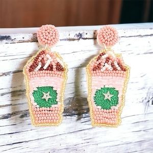 New beaded Starbucks coffee earrings